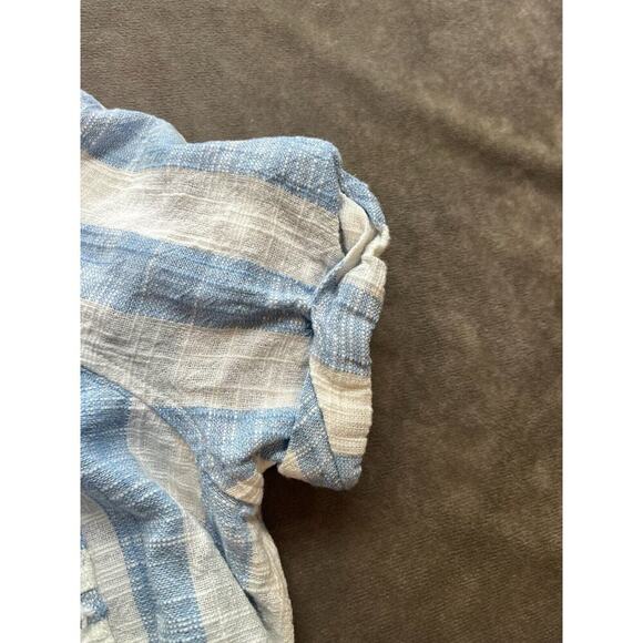We The Free Distressed Striped‎ Crop Shirt Size Small Blue And White Stripe - Picture 3 of 5